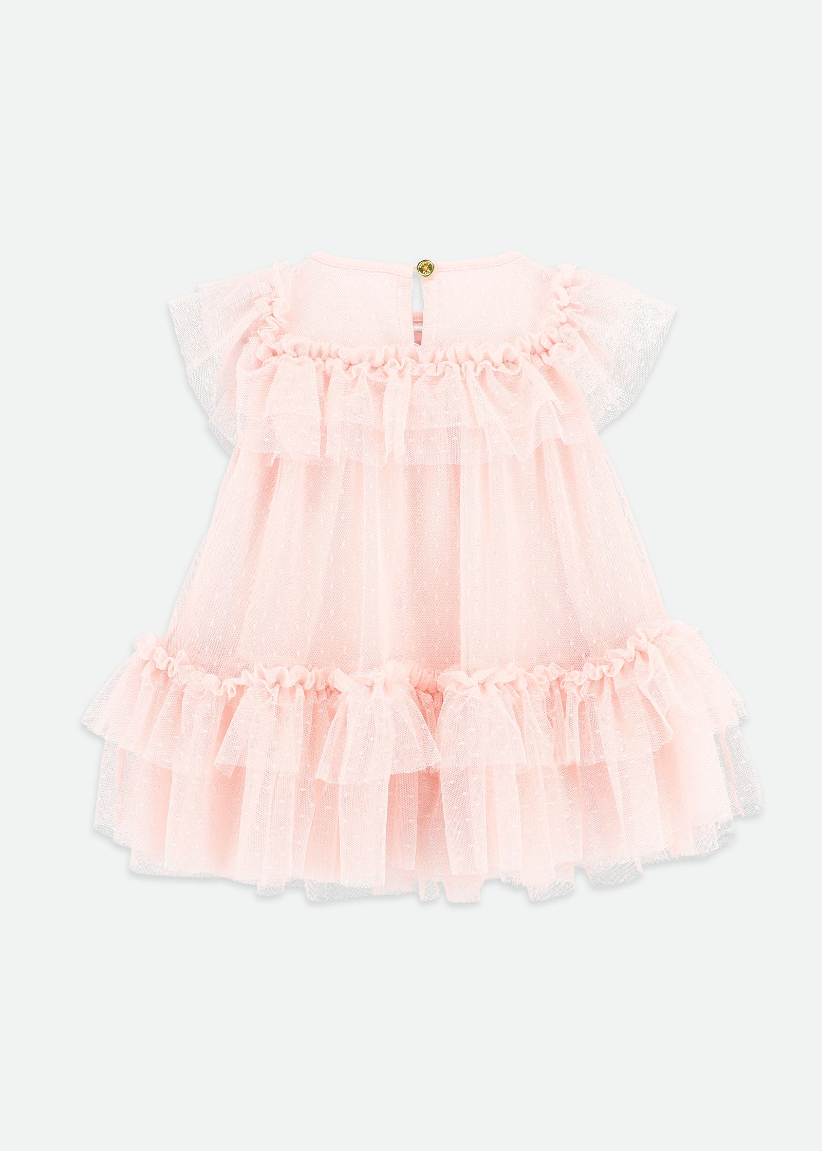 Andie Spotted Tulle Baby Dress Pale Pink