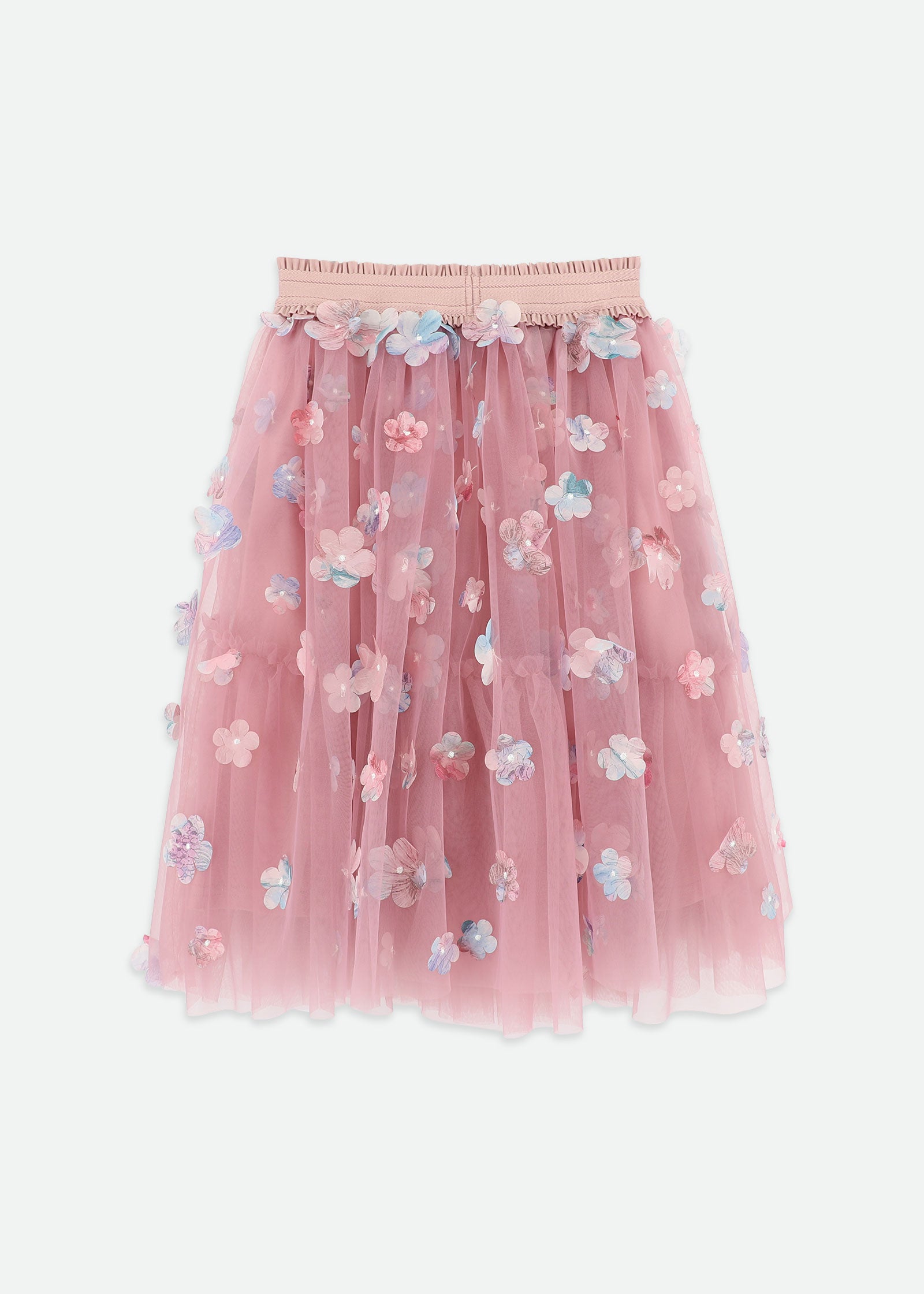 Ariana Petal Tulle Skirt Lilac Rose