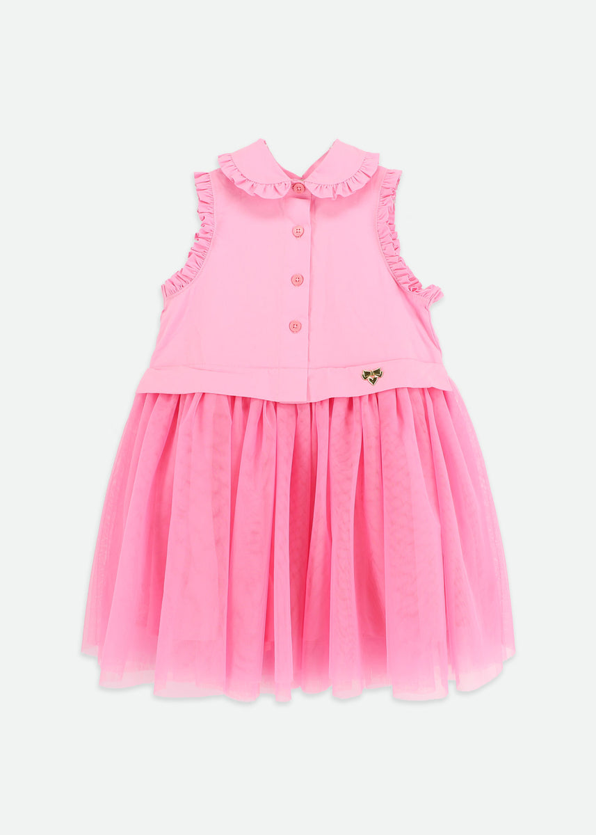 Bentley Poplin Shirt Dress With Tulle Skirt Begonia Pink – Angel's