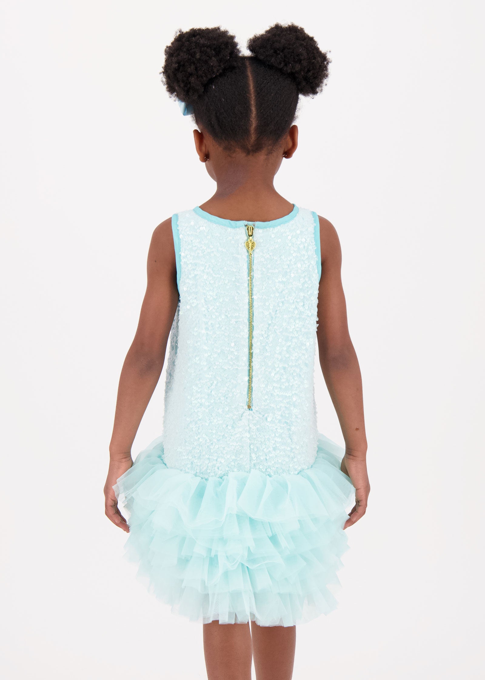 Charleston Sequin Dress Aqua Marine