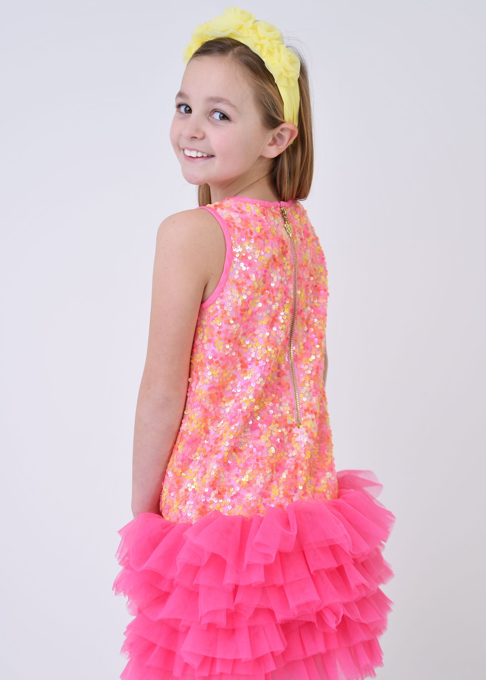 Charleston Sequin/Tulle Dress Pink Multi