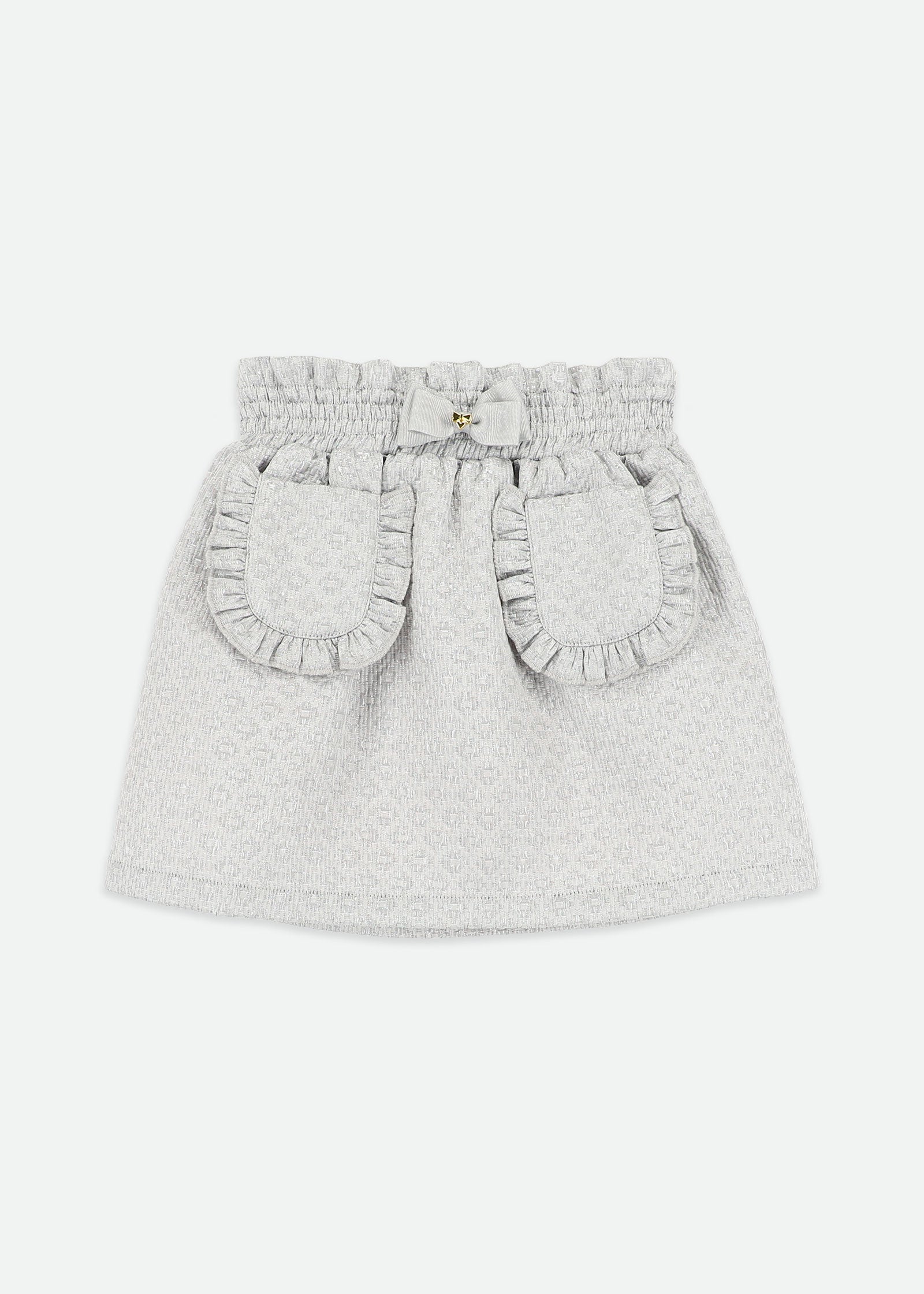Cracker Frill Jacquard Skirt Platinum