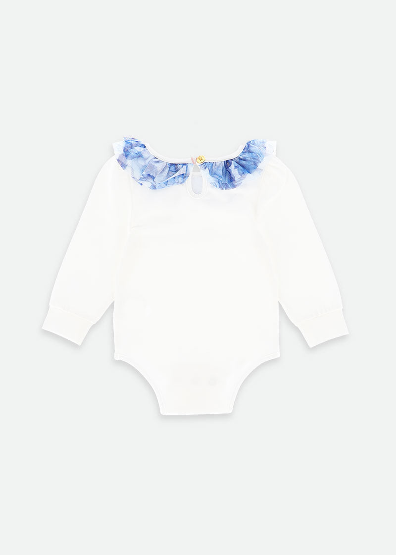 Cutie Blue Flower L/S Babygrow Snowdrop
