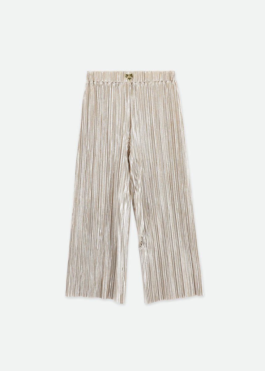 Fortuna Metallic Pleated Trouser Champagne – Angel's Face