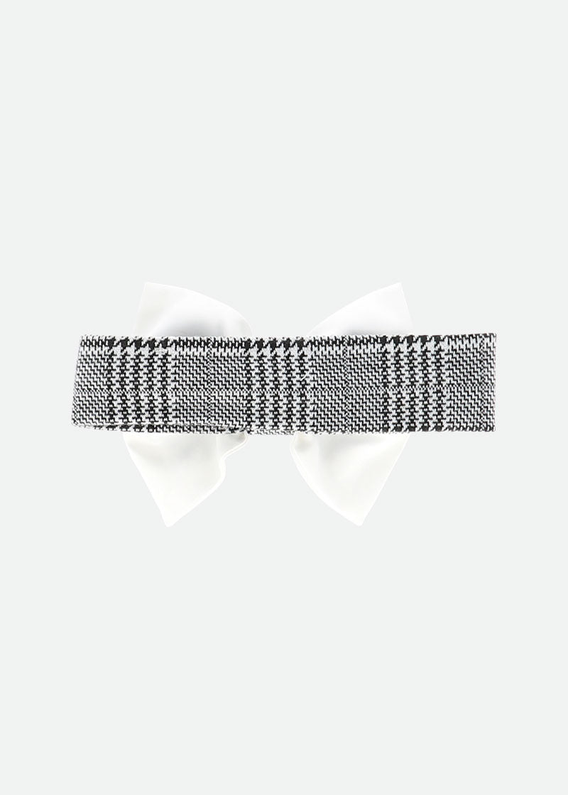 Francis Checked Baby Headband Grey