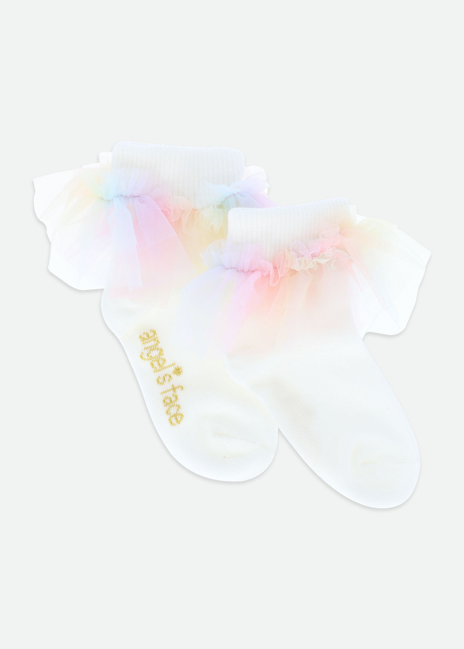Frilly Socks Snowdrop Rainbow