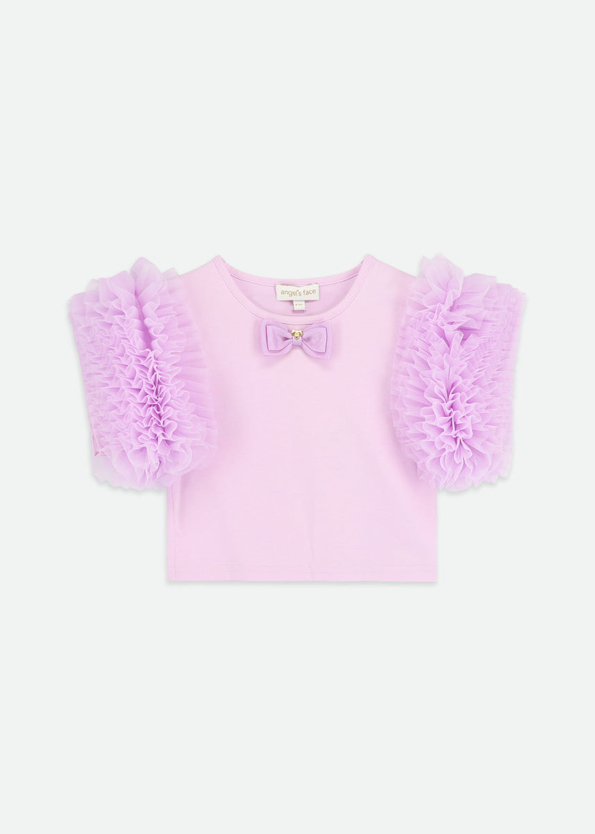 Lessi Puff Tulle Sleeve Top Lavender – Angel's Face