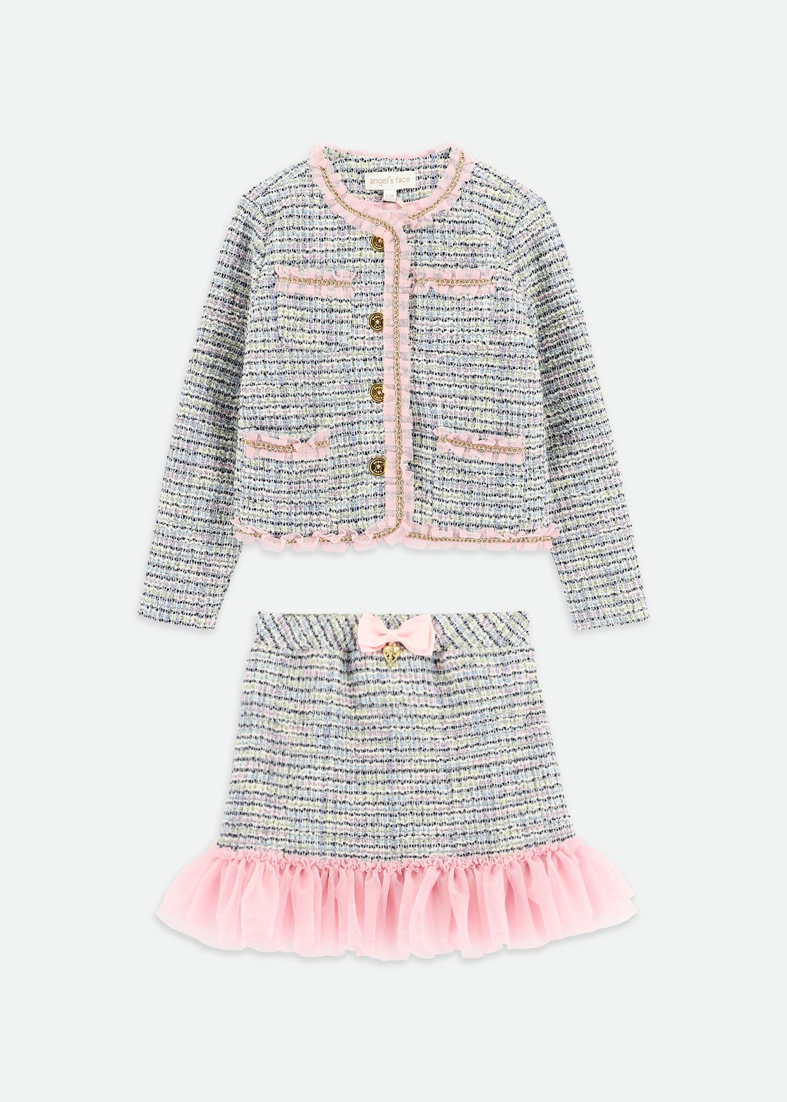 Marylou Jacket & Skirt Set Blue