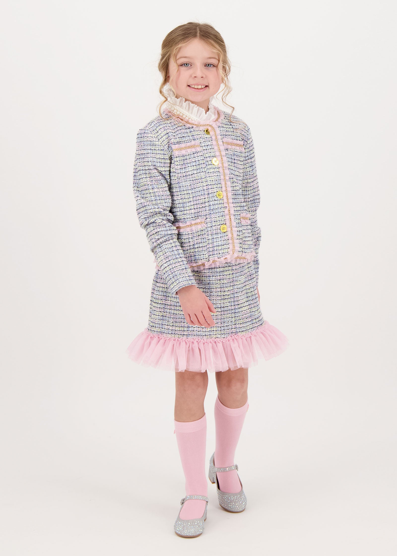 Marylou Jacket & Skirt Set Blue