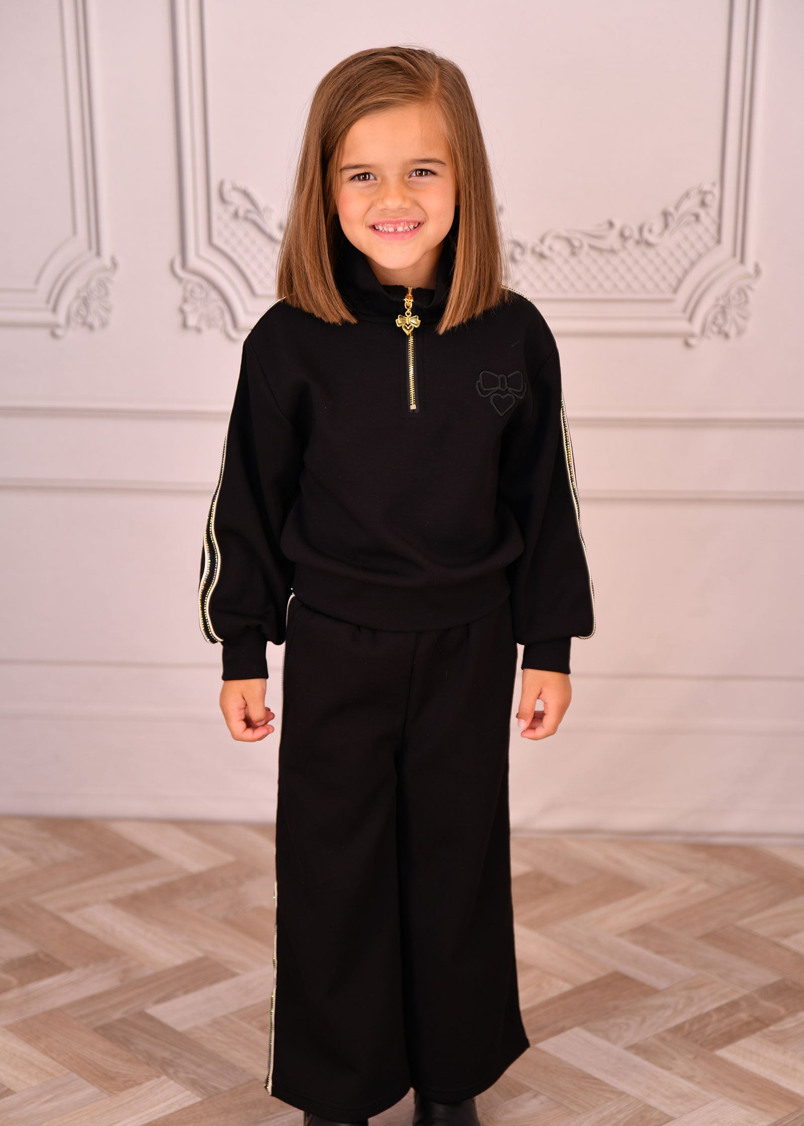 Molly Half Zip and Jogger Set Black