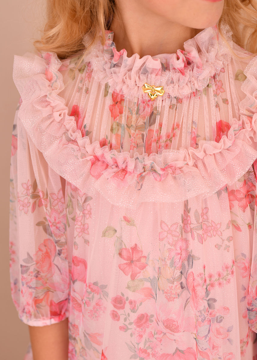 Myrtisa Posy Tulle Dress Pale Pink – Angel's Face