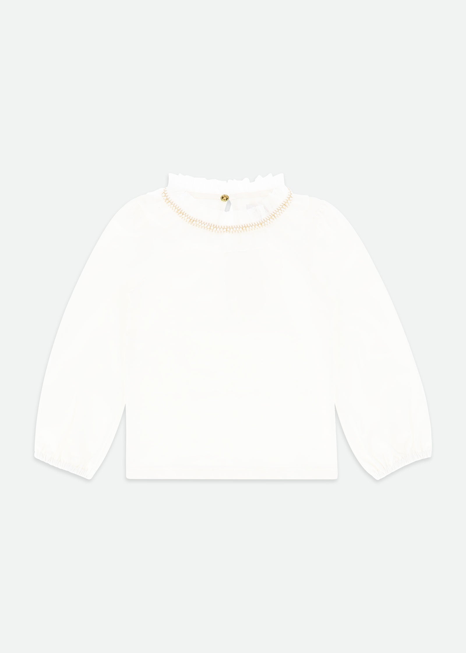 Nell Pleated Collar Top Snowdrop