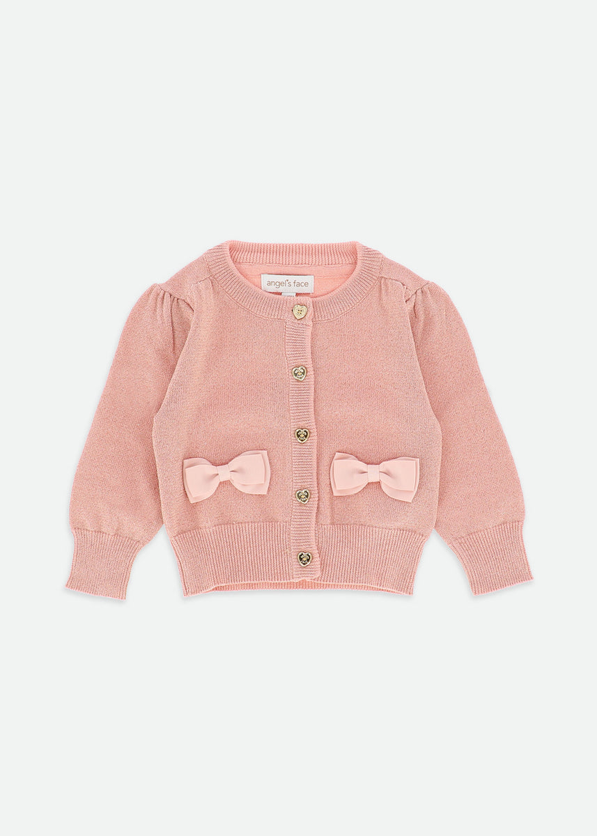 Nicolette Metallic Baby Cardigan Blush
