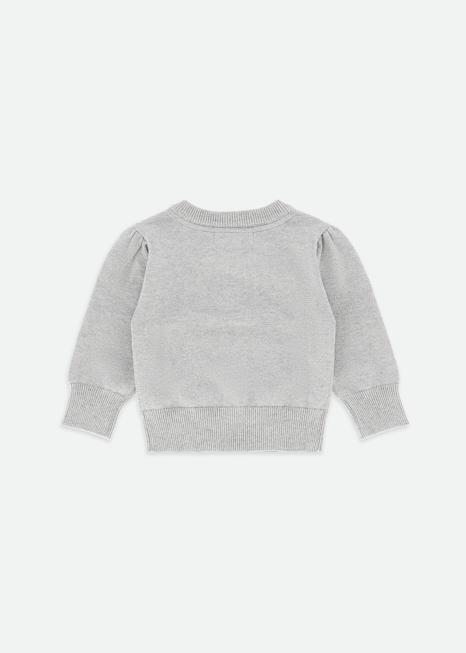 Nikki Metallic Baby Cardigan Silver