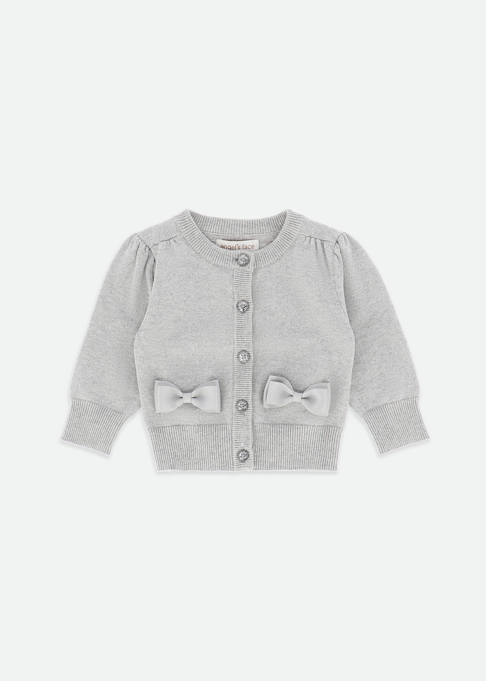 Nikki Metallic Baby Cardigan Silver
