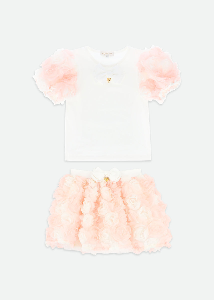 Pink Rose Dessert Top + Craft Skirt Set