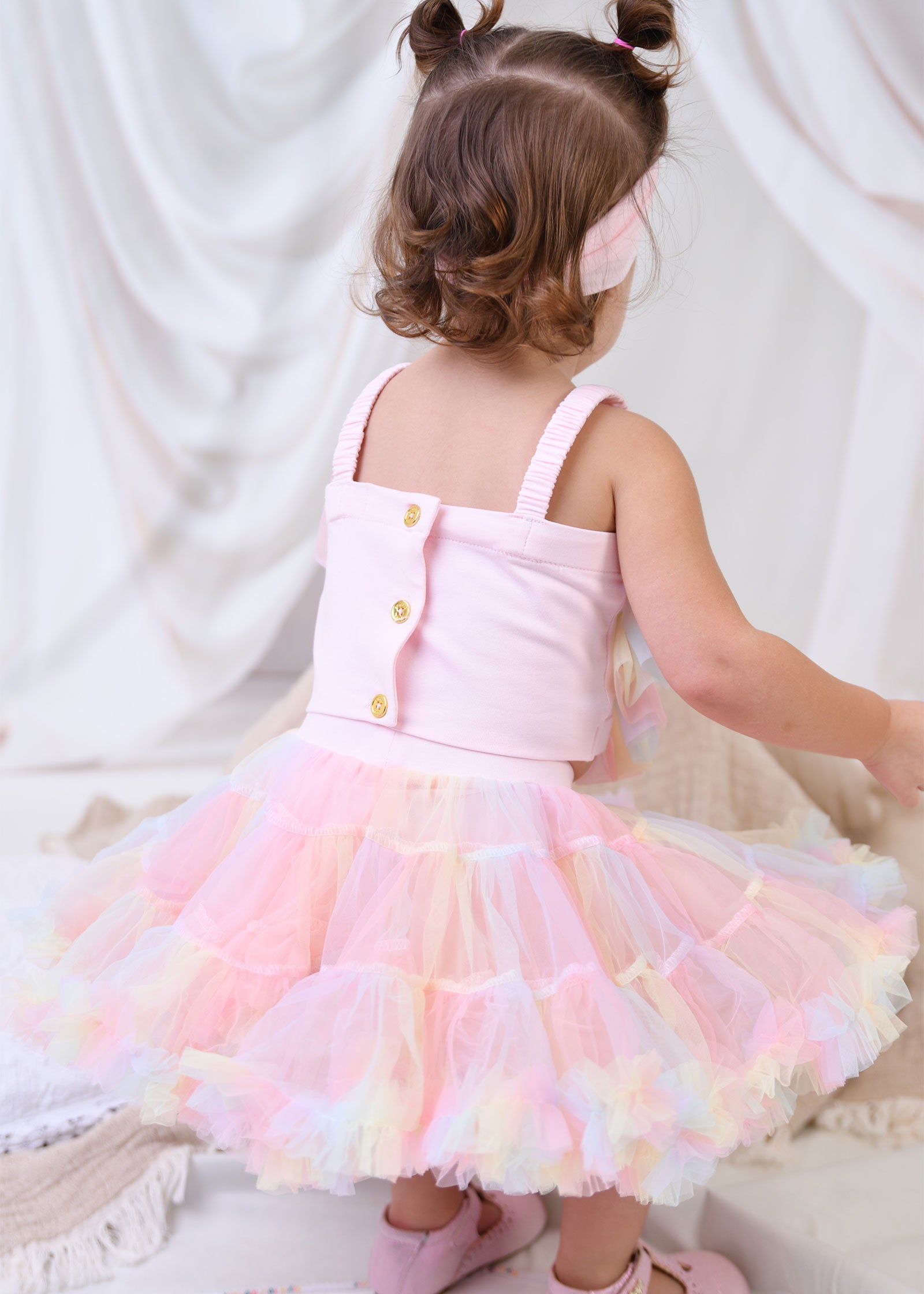 Rosetta Baby Tulle Top Rainbow