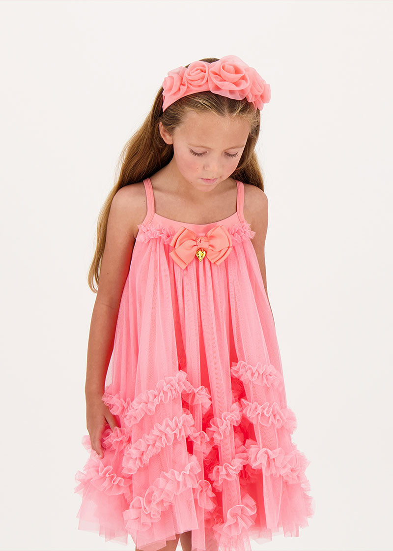 Rosie Tulle Aliceband Coral