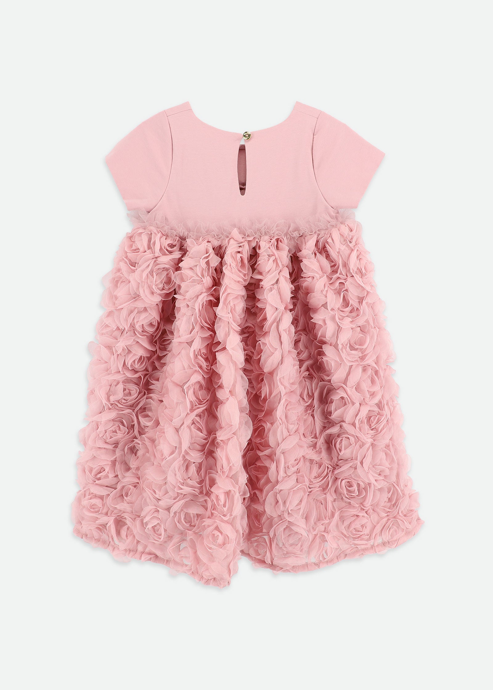 Talia 3D Roses Dress Tea Rose