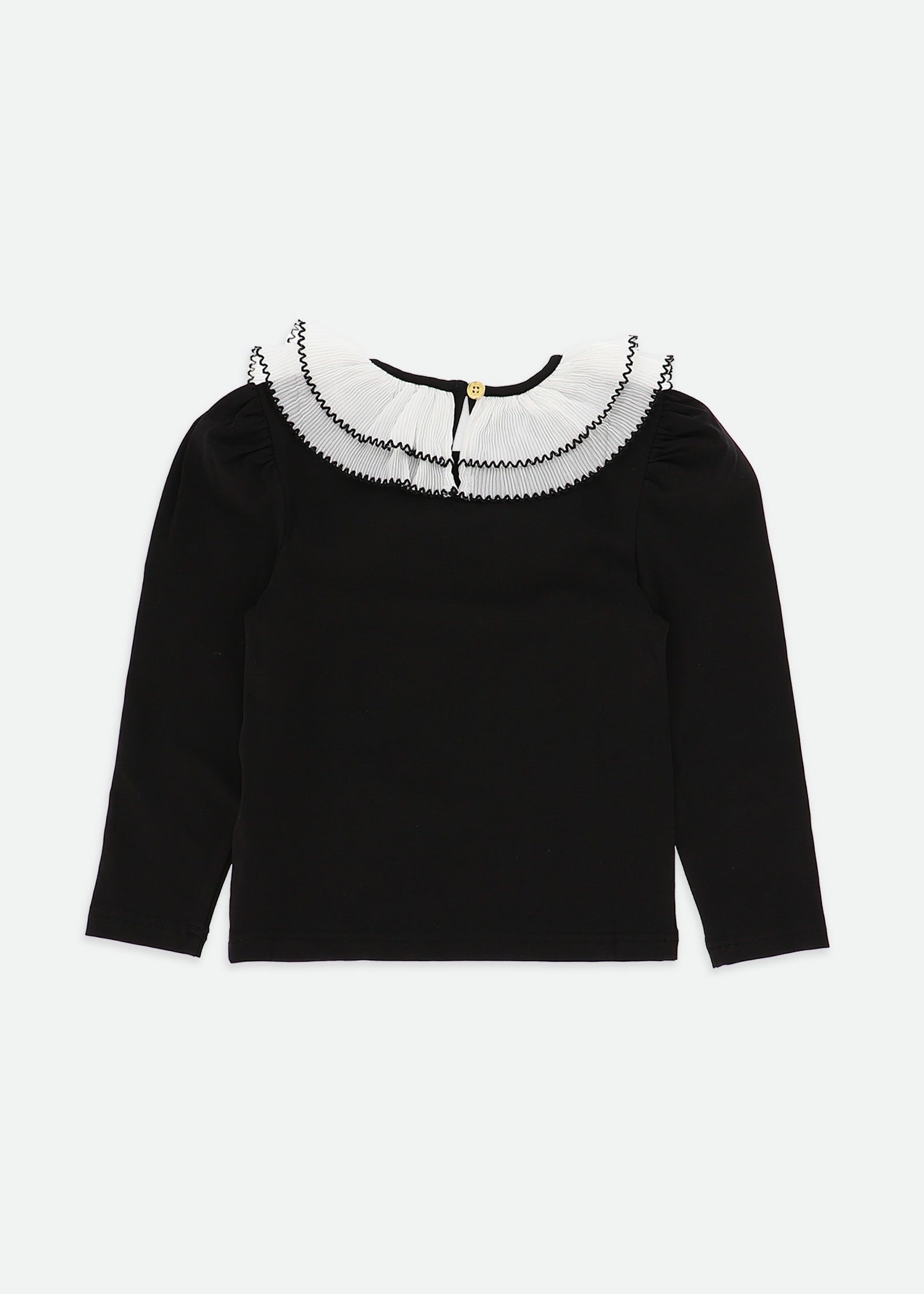 Thelma Pleated Collar Top Black