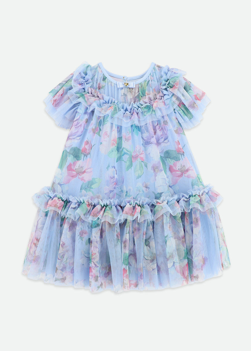 princess polly baby blue dress Gina Bacconi Blue Cynthia Floral Tier Dress main image 1
