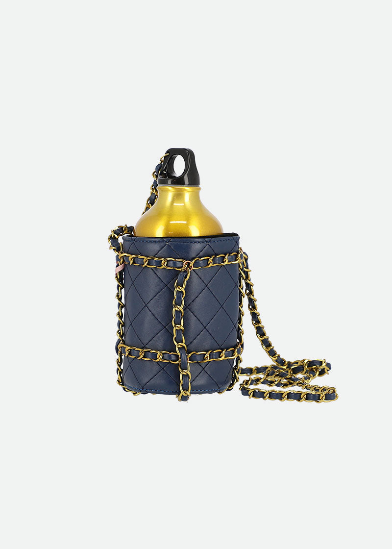 Water Bottle with Holder Navy