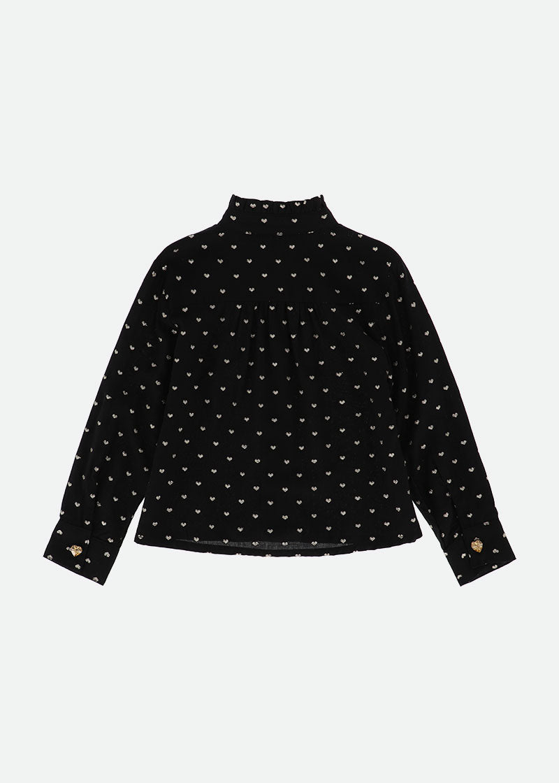 Dana Heart Blouse Black