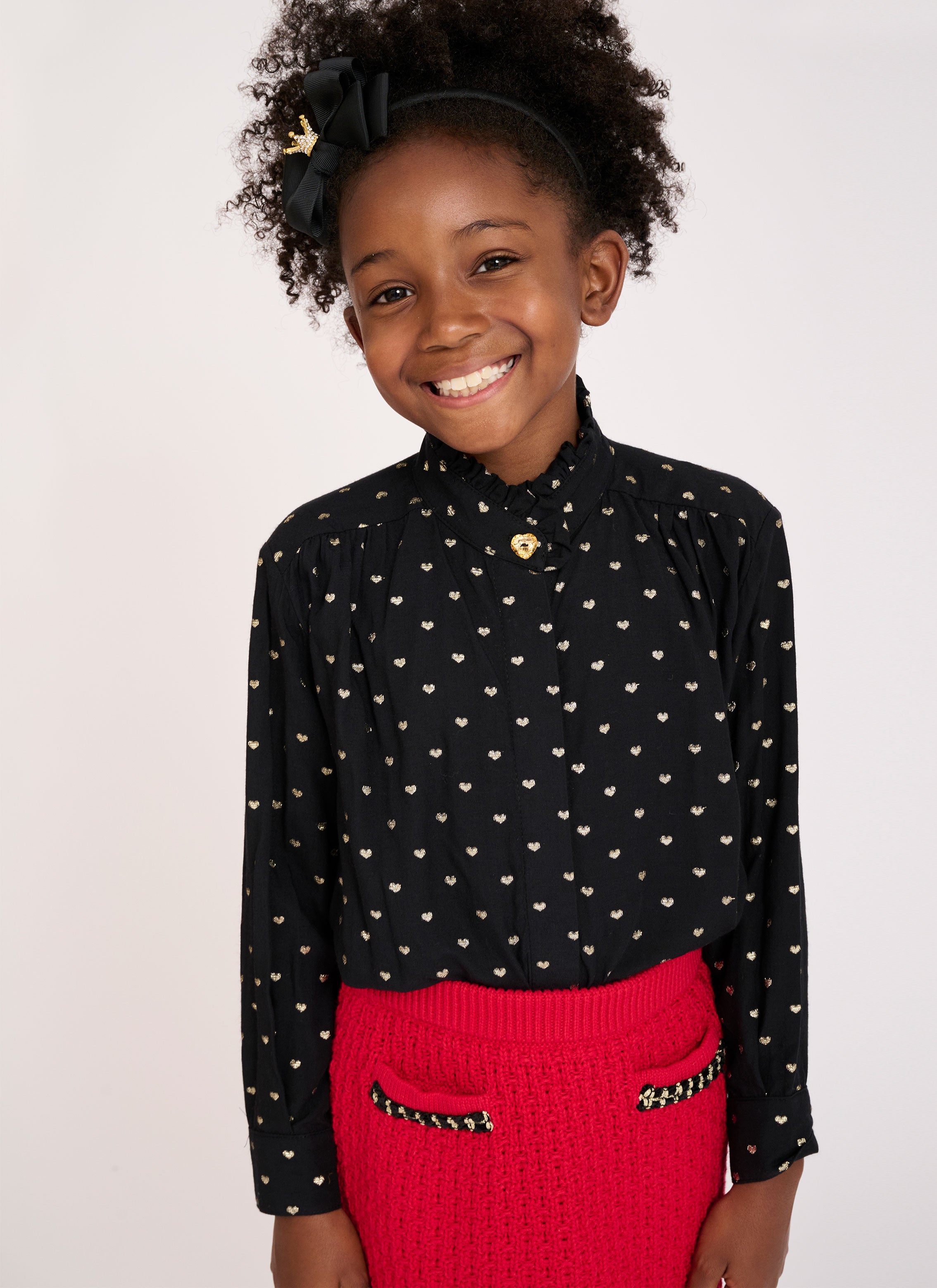 Dana Heart Blouse Black