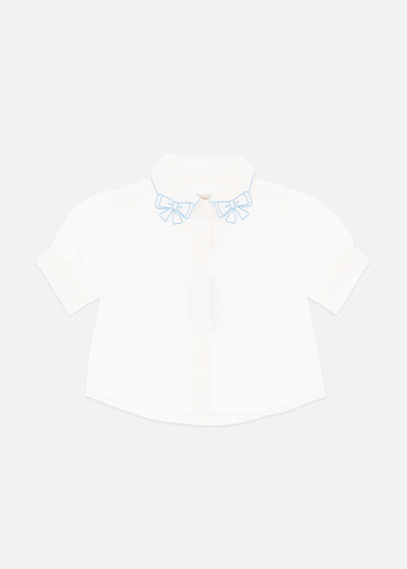Elouise Sslv Blouse White Blue