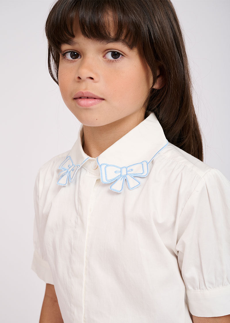 Elouise Sslv Blouse White Blue