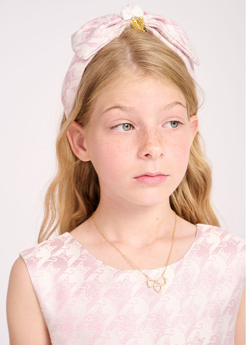 Heart Bow Necklace Gold