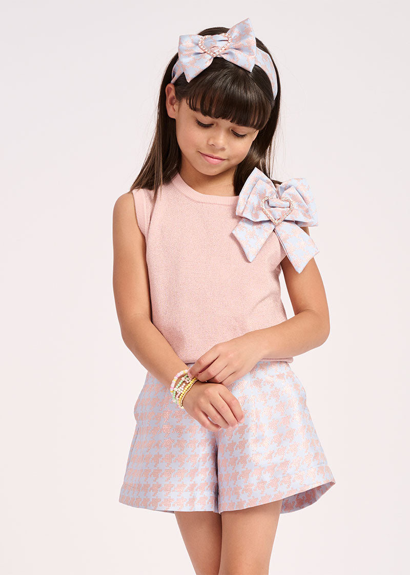 Lana Houndstooth Headband Blue Rose Gold