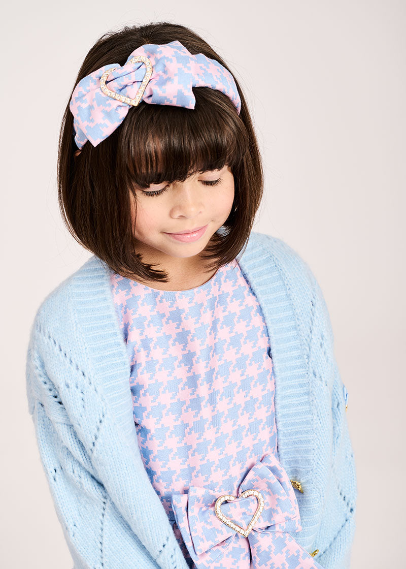 Lana Houndstooth Headband Blue