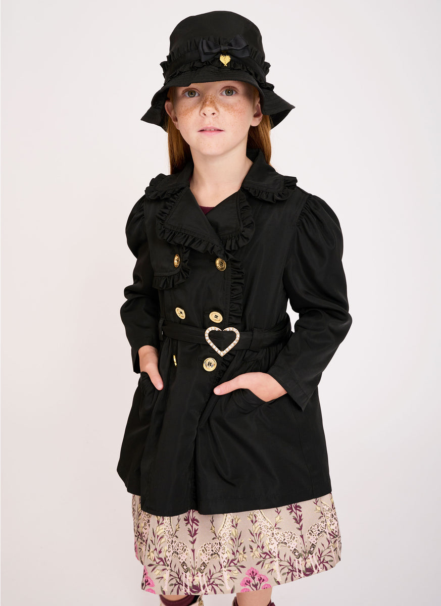 Long black discount coat for girls