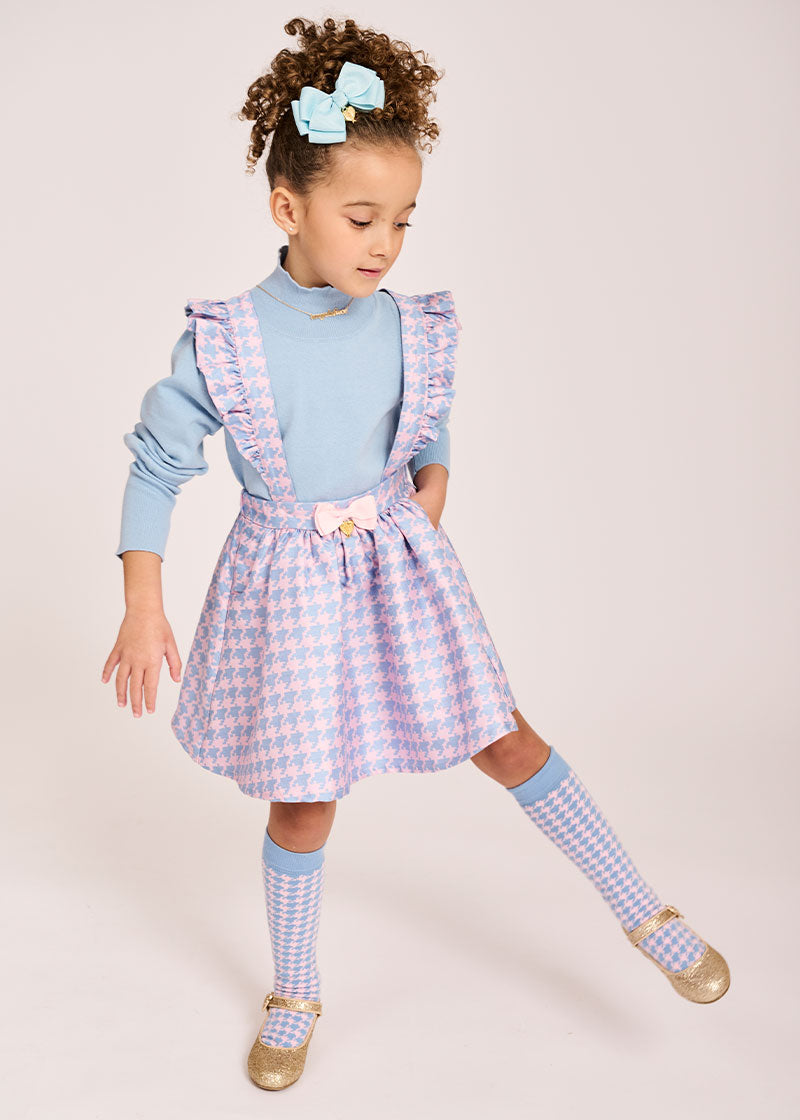 Vienna Houndstooth Pinafore Blue