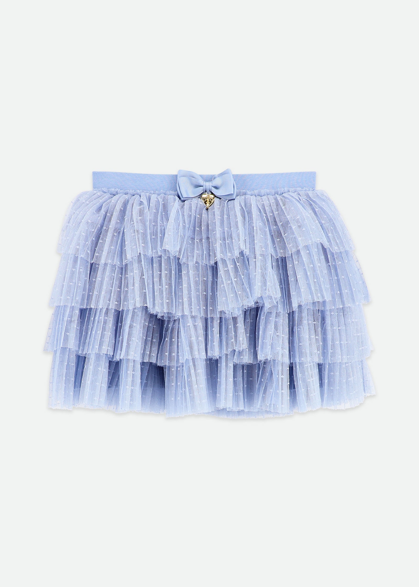 Abbie Pleat & Dot Skirt Lavender Blue