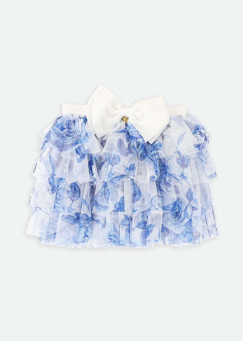 Abbie Blue Flower Skirt Snowdrop