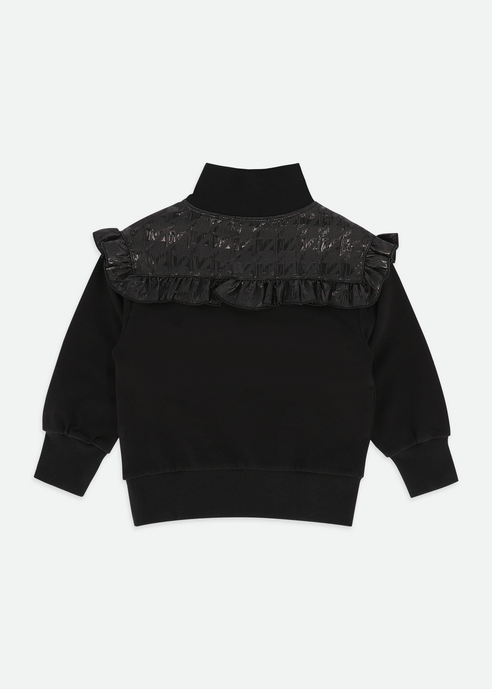 Adalene Jacquard Panel Sweat Top Black