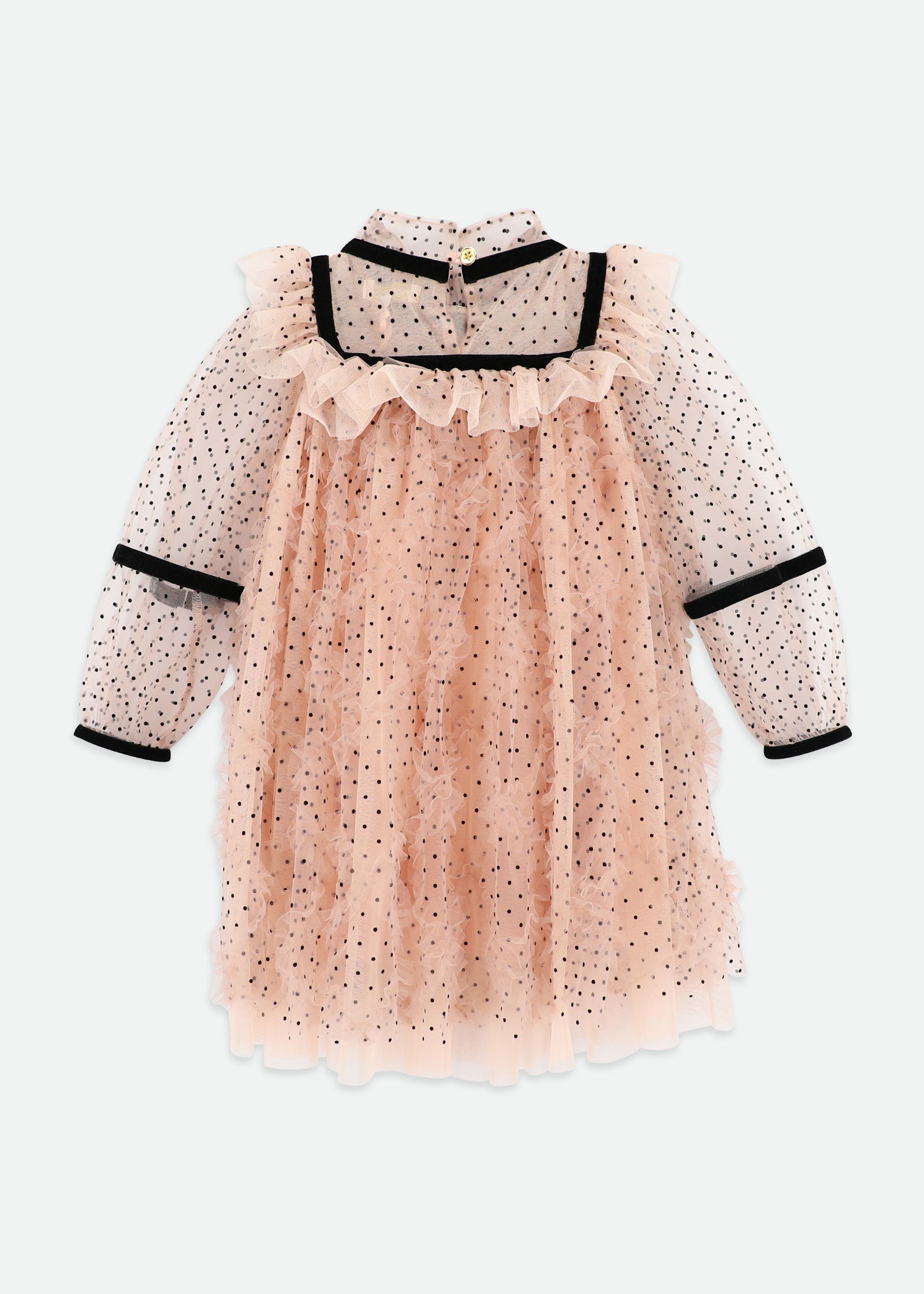 Adelia Flock Dotted Tulle Dress Blush Pink