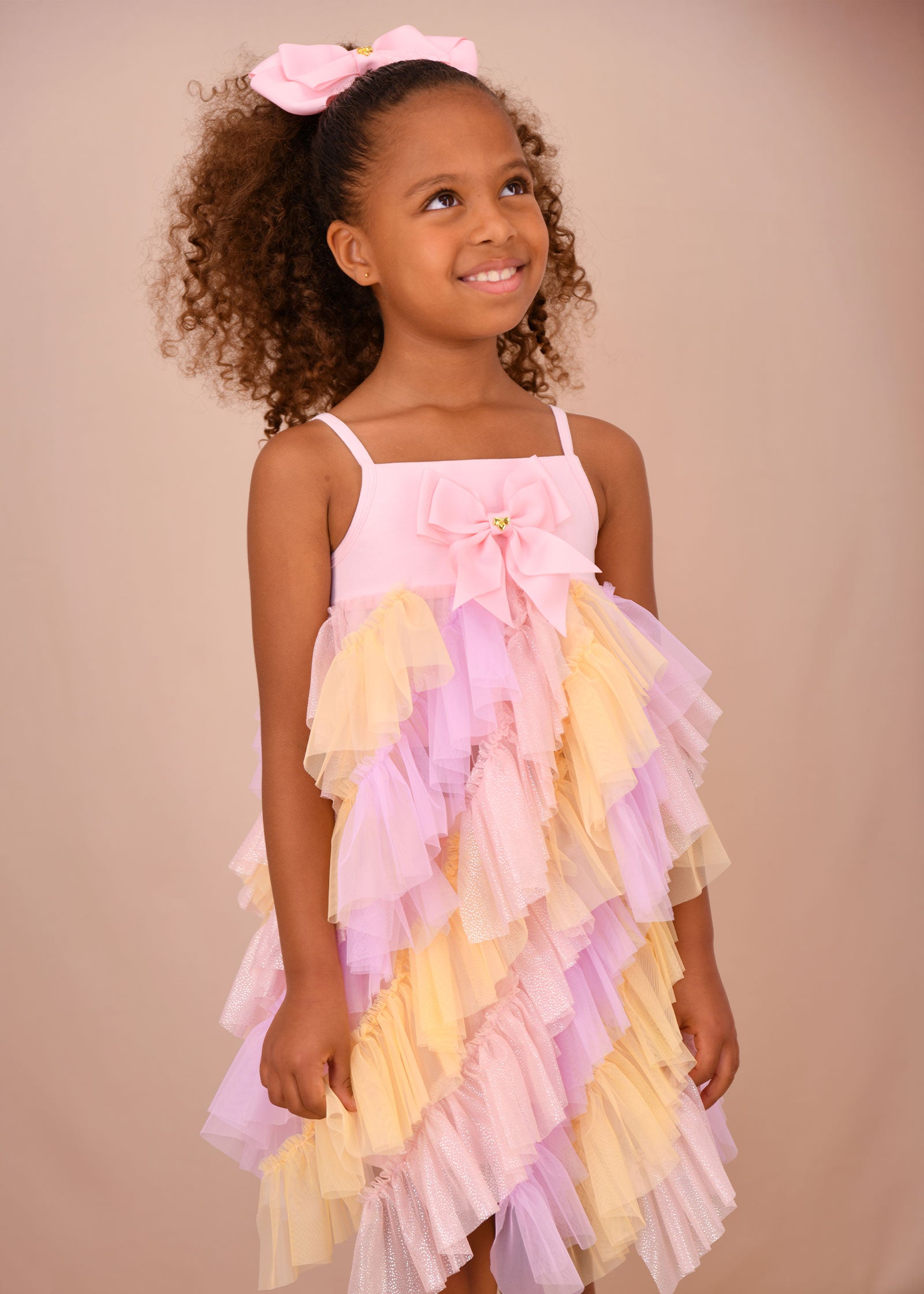 Adva Multi Colour Tulle Top Pink/Multi