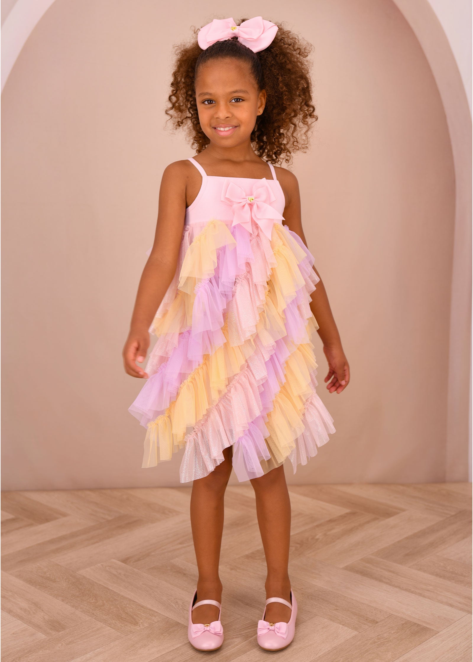 Adva Multi Colour Tulle Top Pink/Multi – Angel's Face