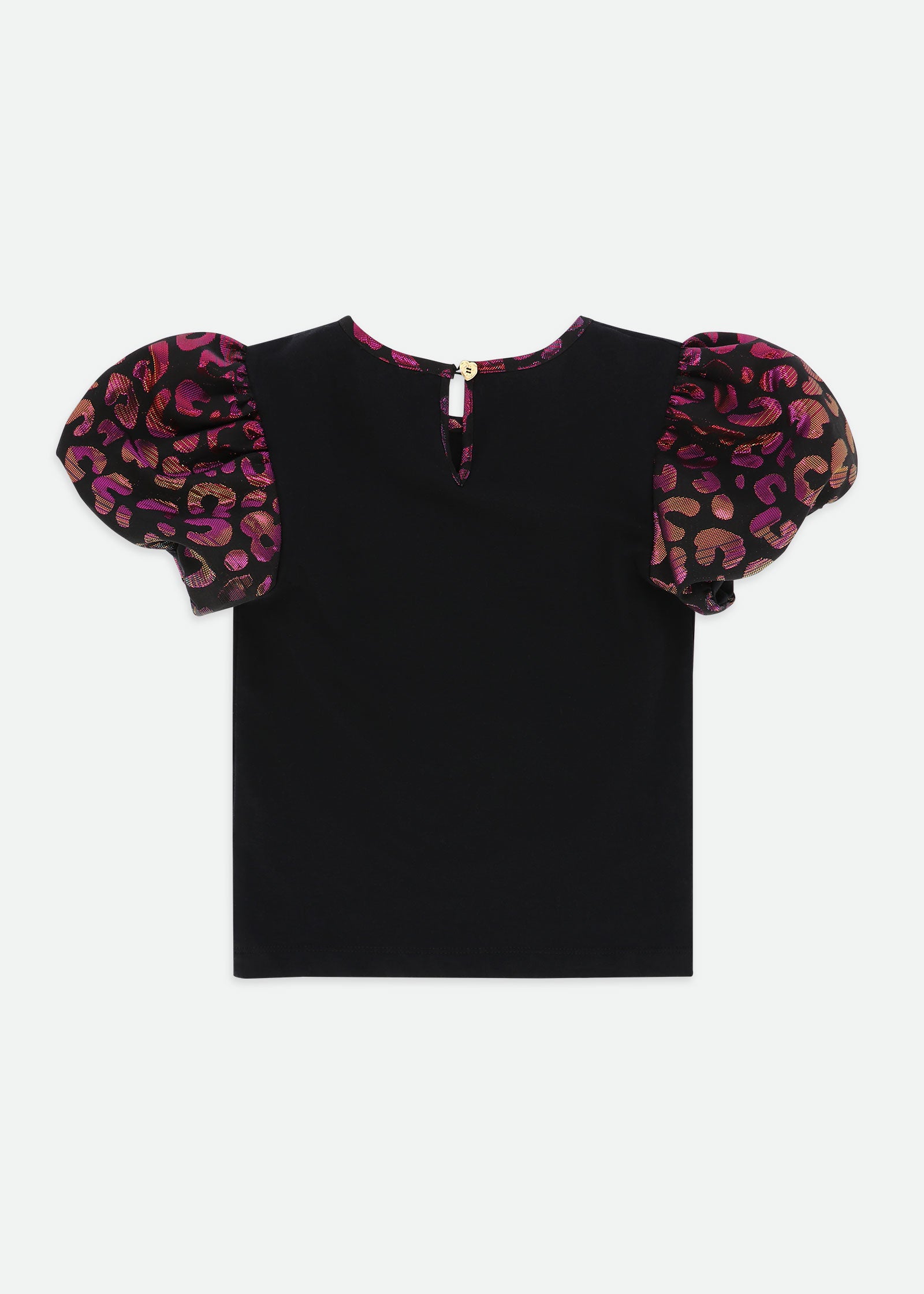 Ainsley Leopard Sleeve Top Black