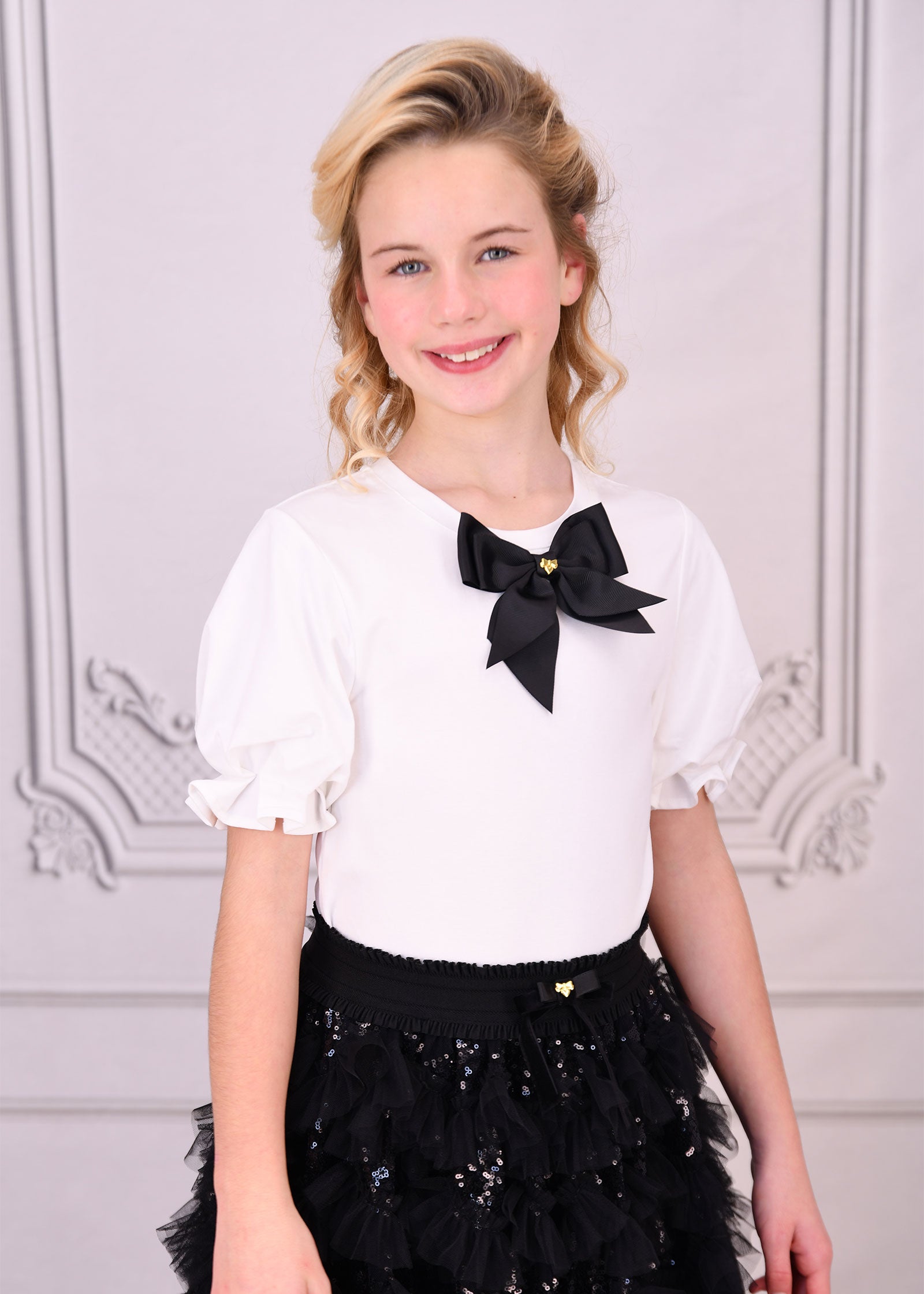 Aira Pleated Sleeve Top Snowdrop