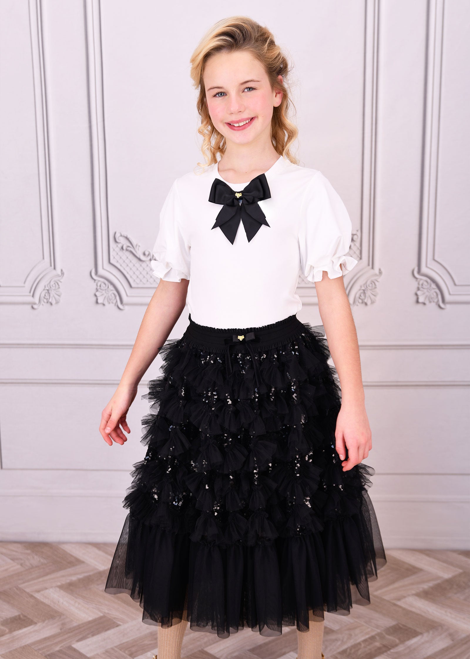 Aira Pleated Sleeve Top Snowdrop