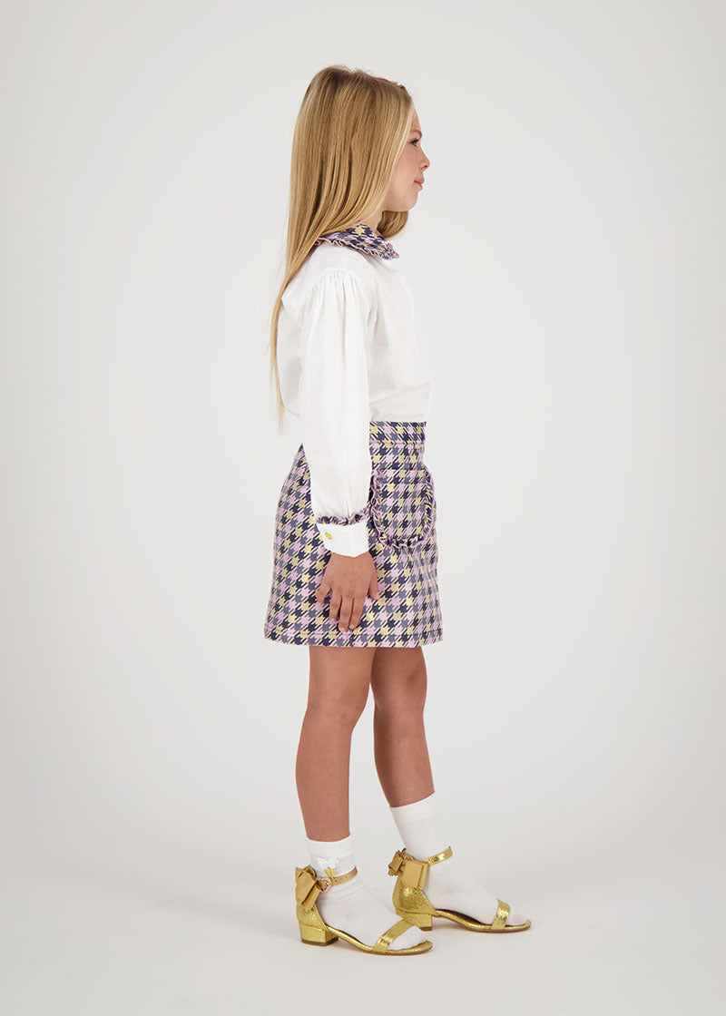 Aleta Houndstooth Skirt Lilac