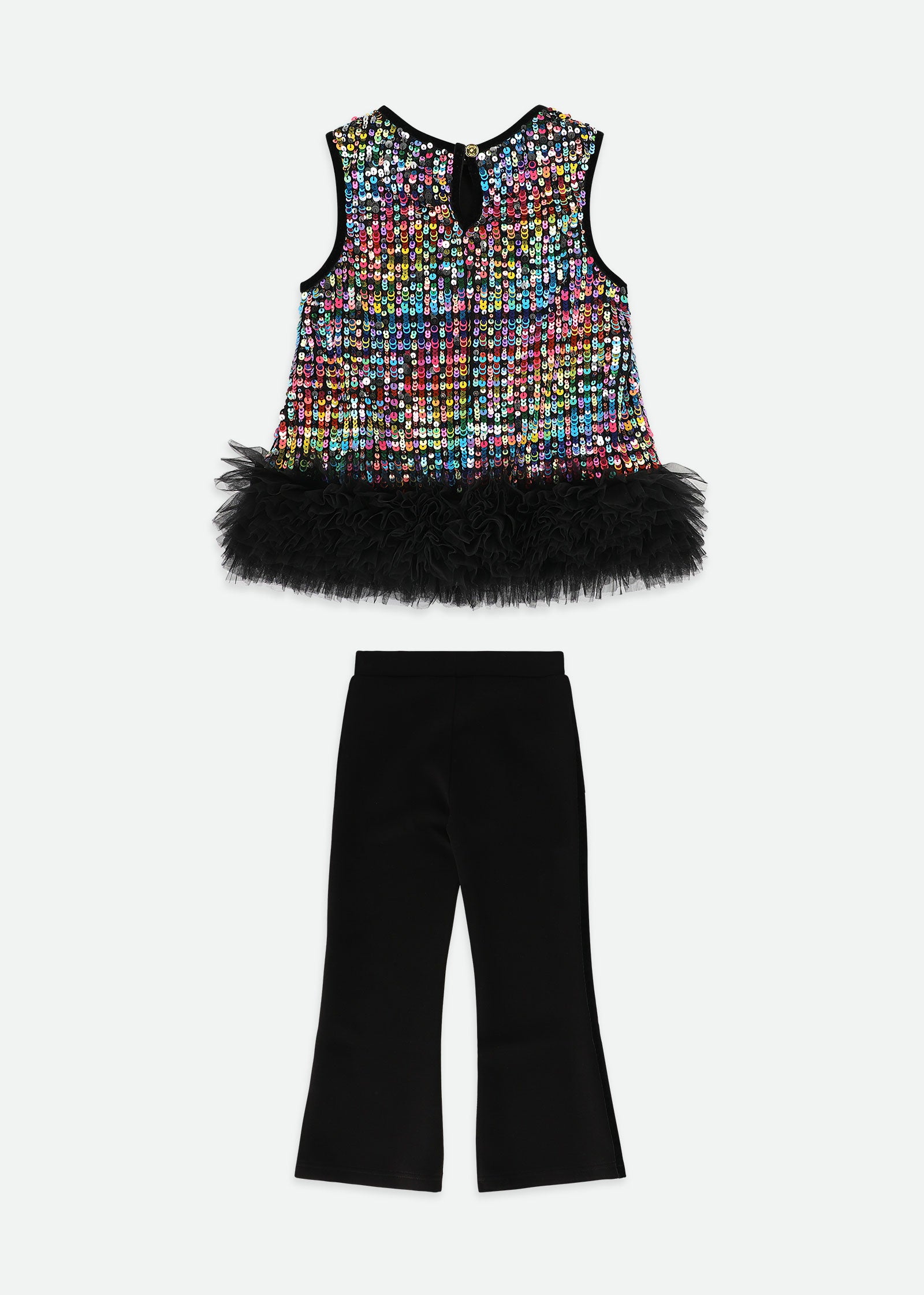 Amber Multi Sequin Top and Trousers Set Black Multi