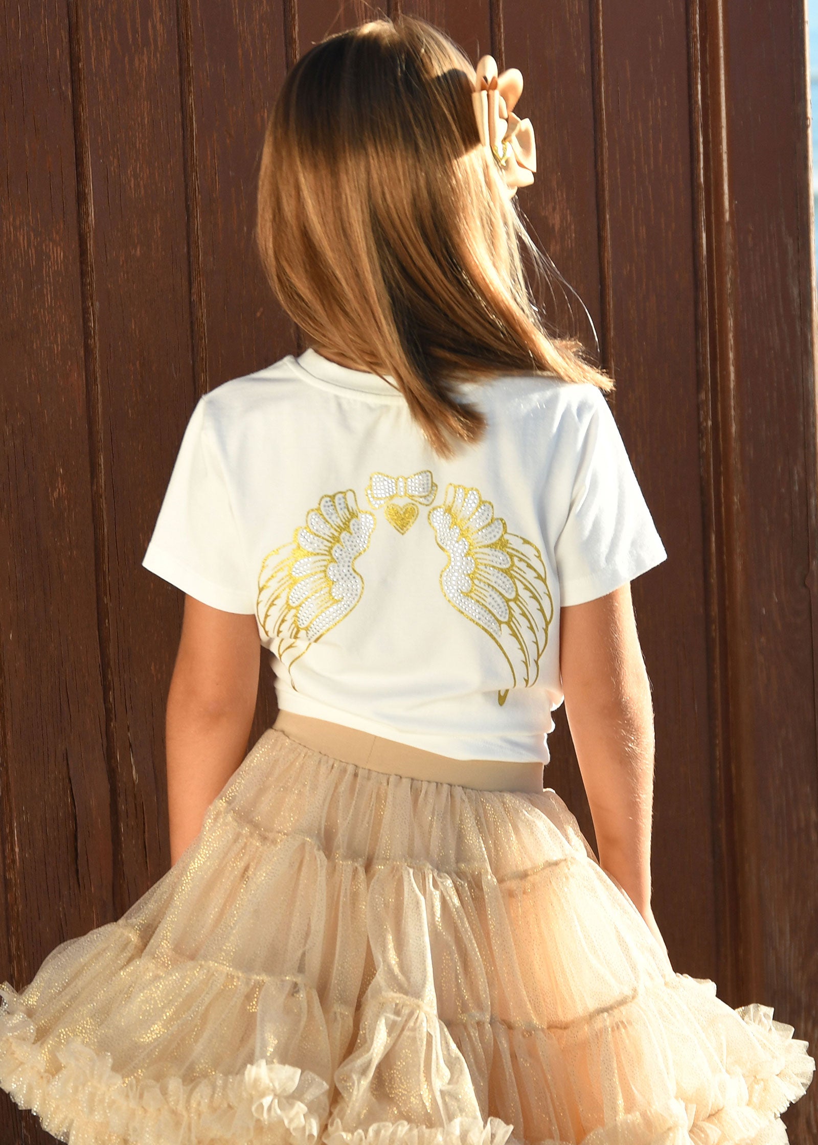 Amelia Wings Printed Tee Snowdrop