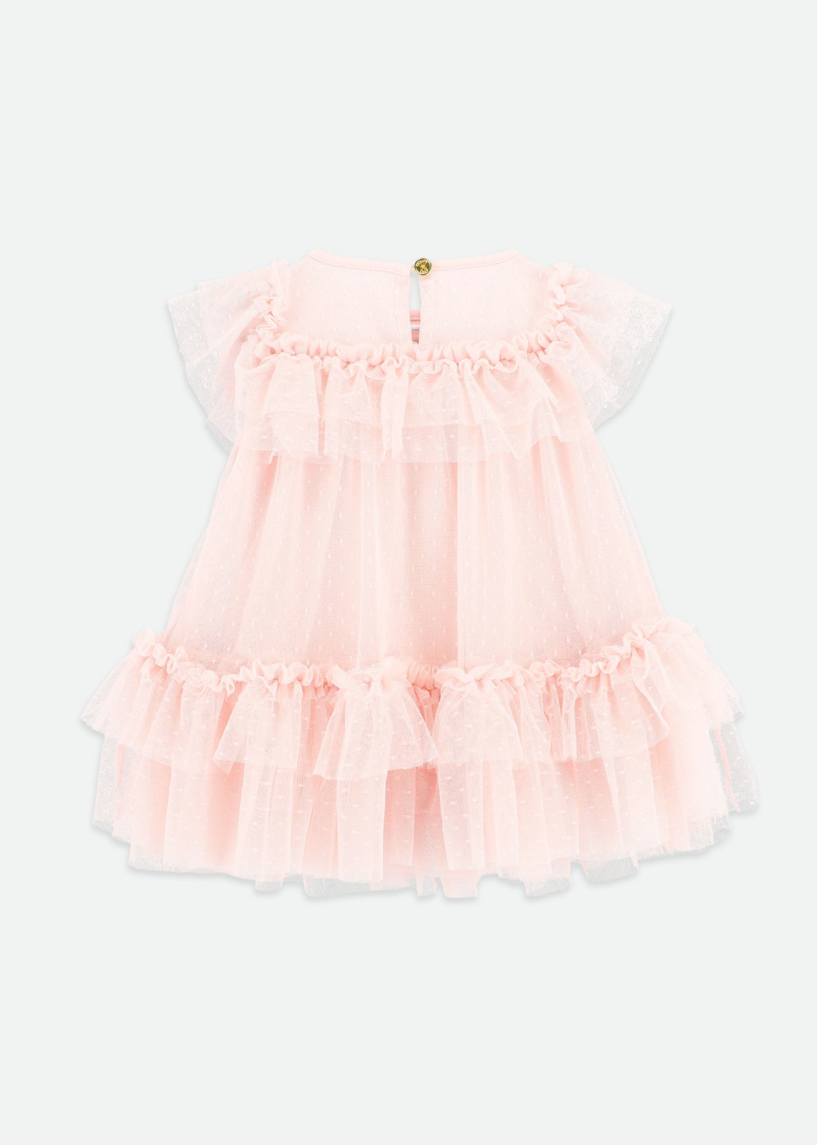 Andie Spotted Tulle Baby Dress Pale Pink