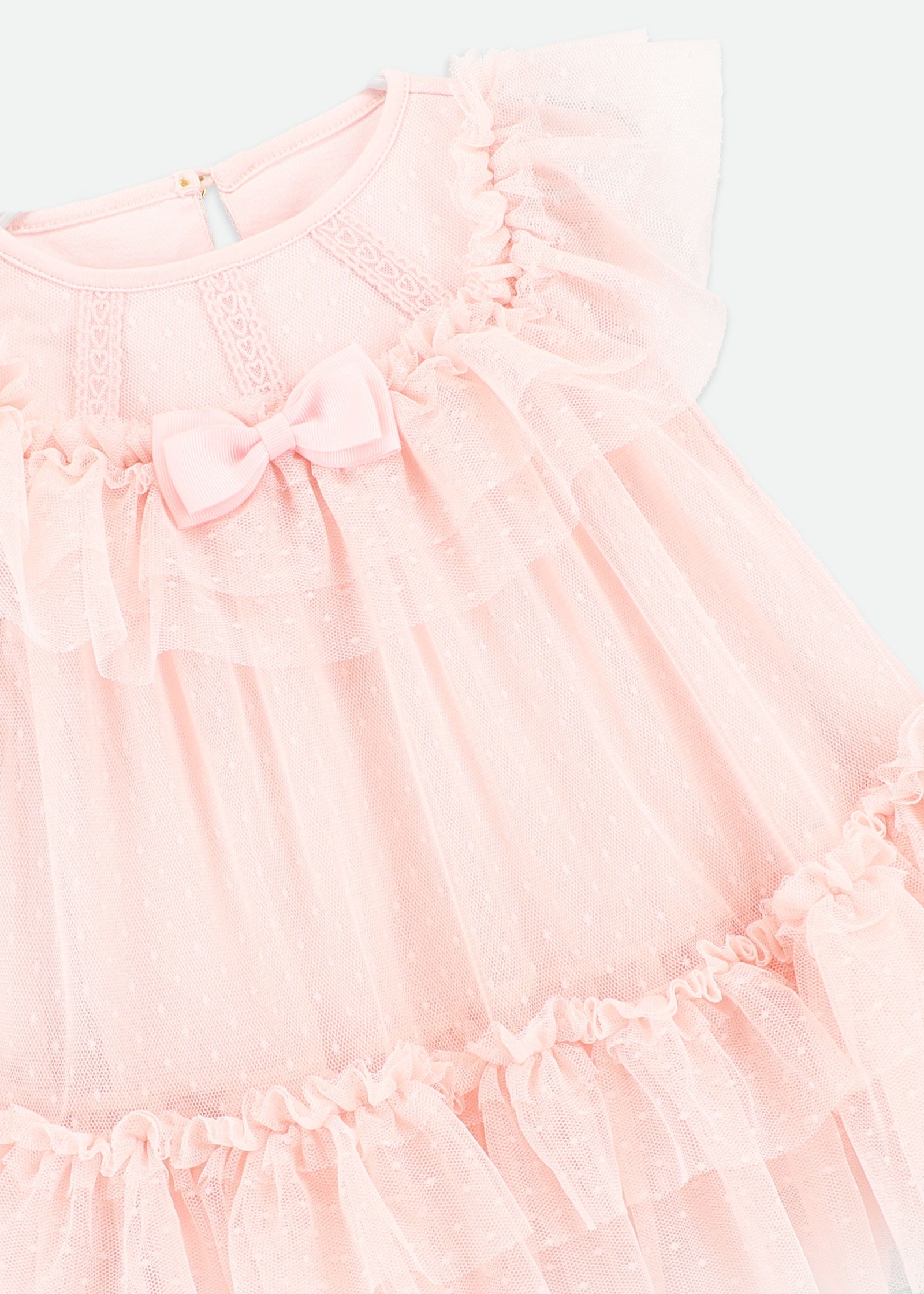 Andie Spotted Tulle Baby Dress Pale Pink