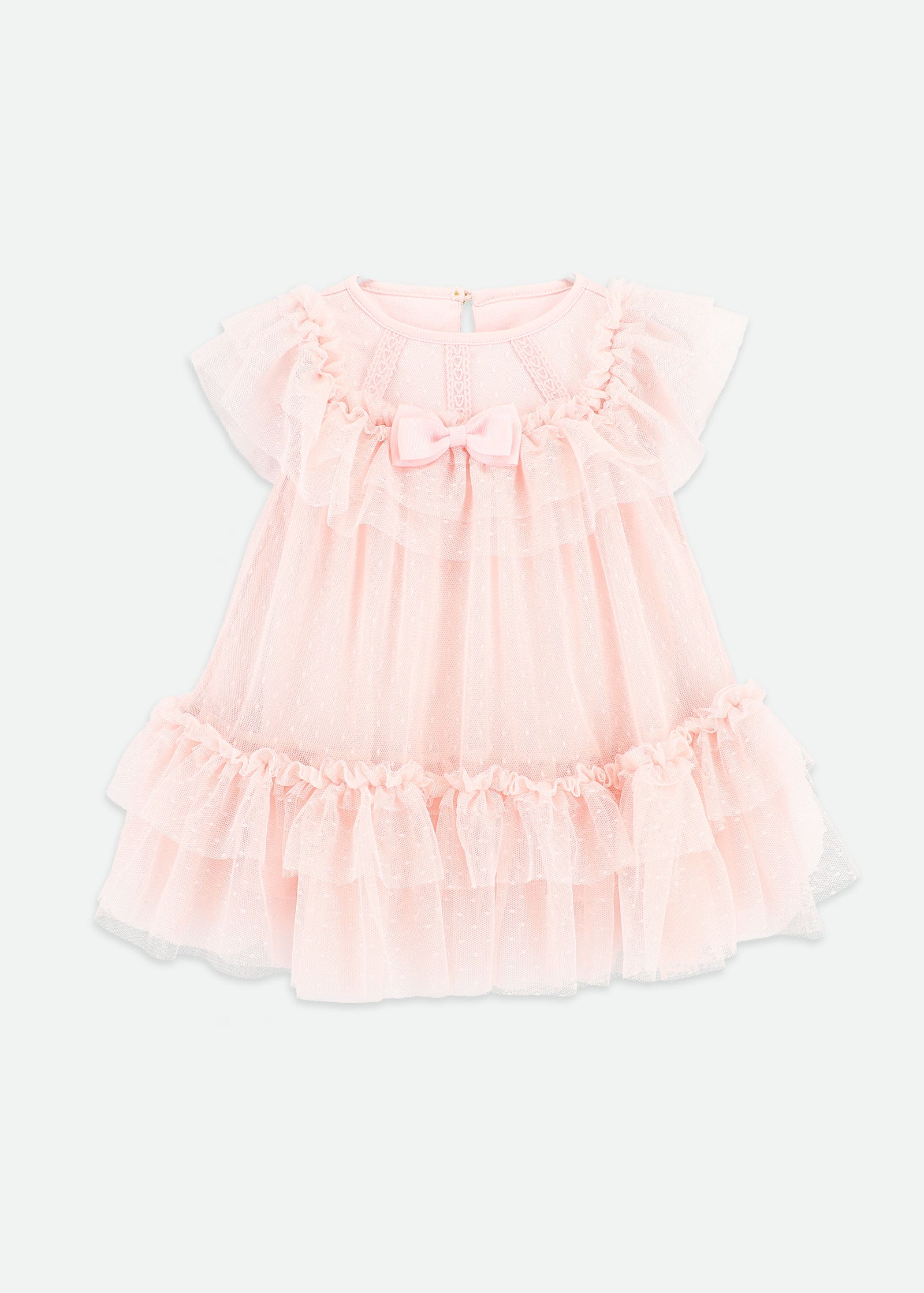 Andie Spotted Tulle Baby Dress Pale Pink